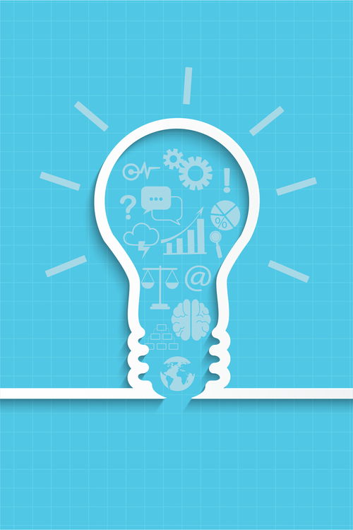 創意燈泡企業文化展板背景矢量圖 點亮品牌靈感，賦能多元場景